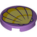 LEGO Medium Lavender Tile 2 x 2 Round with Sea Shell with Bottom Stud Holder (14769 / 39468)