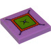 LEGO Medium lavendel Tegel 2 x 2 met Cushion met Button Sticker met groef (3068)