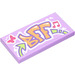 LEGO Medium Lavender Tile 2 x 4 with &#039;BFF&#039; Sticker (87079)