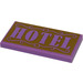 LEGO Medium Lavender Tile 2 x 4 with HOTEL Sign Sticker (87079)