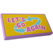 LEGO Medium Lavender Tile 2 x 4 with &#039;LET&#039;S GO AGAIN&#039; Sticker (87079)