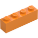 LEGO Středně oranžová Kostka 1 x 4 (3010 / 6146)