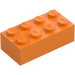 LEGO Medium Orange Brick 2 x 4 (3001)