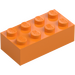 LEGO Medium Orange Brick 2 x 4 (3001 / 3556)