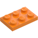 LEGO Středně oranžová Deska 2 x 3 (3021)