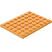 LEGO Medium Orange Plate 6 x 8 (3036)