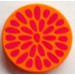 LEGO Medium Orange Tile 2 x 2 Round with Magenta Petals Pattern with &quot;X&quot; Bottom (4150 / 44828)