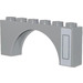 LEGO Medium Stone Gray Arch 1 x 6 x 2 with Black Frame right Sticker Medium Thickness Top (15254)