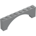 LEGO Medium steengrijs Boog 1 x 8 x 2 Verhoogde, dunne bovenkant zonder versterkte onderkant (16577 / 40296)