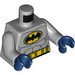 LEGO Medium Stone Gray Batman torso with yellow belt and black on yellow bat oval (973 / 76382)