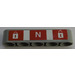 LEGO Medium Stone Gray Beam 5 with Padlocks and Letter &#039;N&#039; on Red Background with White Stripes Sticker (32316)