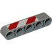 LEGO Medium Stone Gray Beam 5 with Red and White Danger Stripes (Right) Sticker (32316)