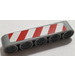 LEGO Medium Stone Gray Beam 5 with Red and White Danger Stripes Sticker (32316)