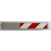 LEGO Medium Stone Gray Beam 7 with Red and White Danger Stripes (Left) Sticker (32524)