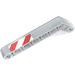 LEGO Medium Stone Gray Beam Bent 53 Degrees, 3 and 7 Holes with Short red white Danger Stripe right Sticker (32271)
