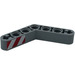 LEGO Medium Stone Gray Beam Bent 53 Degrees, 4 and 4 Holes with Red and White Danger Stripes Sticker (32348)