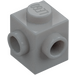 LEGO Medium Stone Gray Brick 1 x 1 with Two Studs on Adjacent Sides (26604)