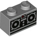 LEGO Mittleres Steingrau Backstein 1 x 2 mit Control Panel mit Unterrohr (3004 / 39088)
