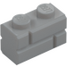 LEGO Střední kamenná šedá Kostka 1 x 2 s Embossed Bricks (98283)