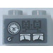 LEGO Medium Stone Gray Brick 1 x 2 with Gray Dials Gauges and +/- Sticker with Bottom Tube (3004)