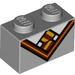 LEGO Medium Stone Gray Brick 1 x 2 with grey jumper with Bottom Tube (3004 / 39709)