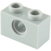 LEGO Mittleres Steingrau Backstein 1 x 2 mit Loch (3700)