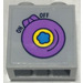 LEGO Medium Stone Gray Brick 1 x 2 x 1.6 with Studs on One Side with lavender switch Sticker (1939)