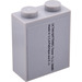 LEGO Medium Stone Gray Brick 1 x 2 x 2 with Octan Batteries Sticker with Inside Stud Holder (3245)