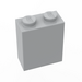 LEGO Gris pierre moyen Brique 1 x 2 x 2 sans guide d&#039;axe ni encoche pour tenon à l&#039;intérieur