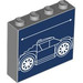 LEGO Mittleres Steingrau Backstein 1 x 4 x 3 mit Auto Schematic (Stepped Der Rücken Fenster) (49311 / 101415)