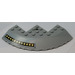 LEGO Medium Stone Gray Brick 10 x 10 Round Corner with Tapered Edge with Black and Yellow Grille (Right) Sticker (58846)