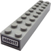 LEGO Medium Stone Gray Brick 2 x 10 with &quot;AG60117&quot; Sticker (3006)