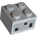 LEGO Medium Stone Gray Brick 2 x 2 with 3 Black Rectangles Sticker (3003)