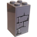 LEGO Medium Stone Gray Brick 2 x 2 x 3 with Bricks Sticker (30145)