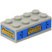 LEGO Medium Stone Gray Brick 2 x 4 with Phoenix Club Sticker (3001)