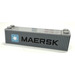 LEGO Medium Stone Gray Brick 2 x 8 with Maersk Logo