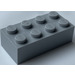 LEGO Mittleres Steingrau Backstein Magnet - 2 x 4 (30160)
