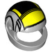 LEGO Medium Stone Gray Crash Helmet with B-wing Black and Yellow (Small) (2446 / 55052)