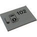 LEGO Medium Stone Gray Cupboard 2 x 3 x 2 Door with &#039;102&#039;, Keyhole Sticker (4533)