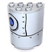 LEGO Medium Stone Gray Cylinder 2 x 4 x 4 Half with Bull Eye and Rivets Sticker (6218)