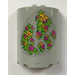 LEGO Medium Stone Gray Cylinder 3 x 6 x 6 Half with Flower and Plant decoration  Sticker (35347)