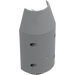 LEGO Medium Stone Gray Cylinder 6 x 3 x 10 Half with Taper and Four Pin Holes (57792)