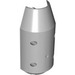 LEGO Medium Stone Gray Cylinder 6 x 3 x 10 Half with Taper and Four Pin Holes (57792)