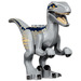 LEGO Medium Steengrijs Dinosaurus Raptor / Velociraptor met Dark Blauw en Tan Markings
