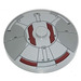 LEGO Medium Stone Gray Dish 4 x 4 with Mini Sith Infiltrator Pattern (Solid Stud) (3960 / 47883)