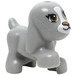 LEGO Medium Stone Gray Dog (Walking) with White and Brown Eyes (19671)