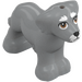 LEGO Medium Stone Gray Dog with White Fur and Brown Eyes (103366)