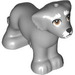 LEGO Medium Stone Gray Dog with White Fur and Brown Eyes (103366)