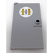 LEGO Medium Stone Gray Door 1 x 4 x 6 with Stud Handle with Gold Silhouette Man and woman on a White Circle Sticker (35290)