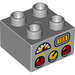 LEGO Medium Stone Gray Duplo Brick 2 x 2 with Dashboard dials (3437 / 20706)